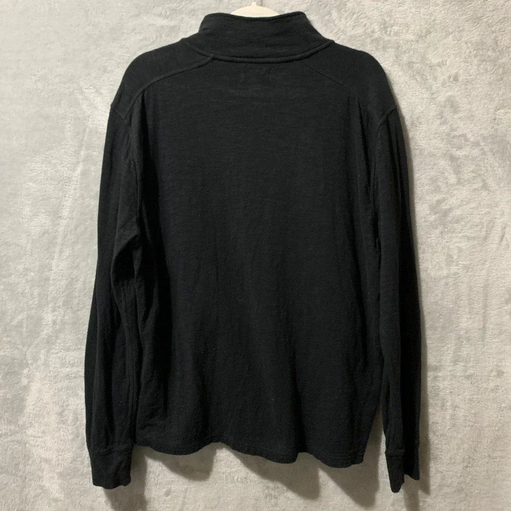 J.Crew Knit Goods Black Quarter Zip Pullover Mens XL Cotton‎ Classic Preppy